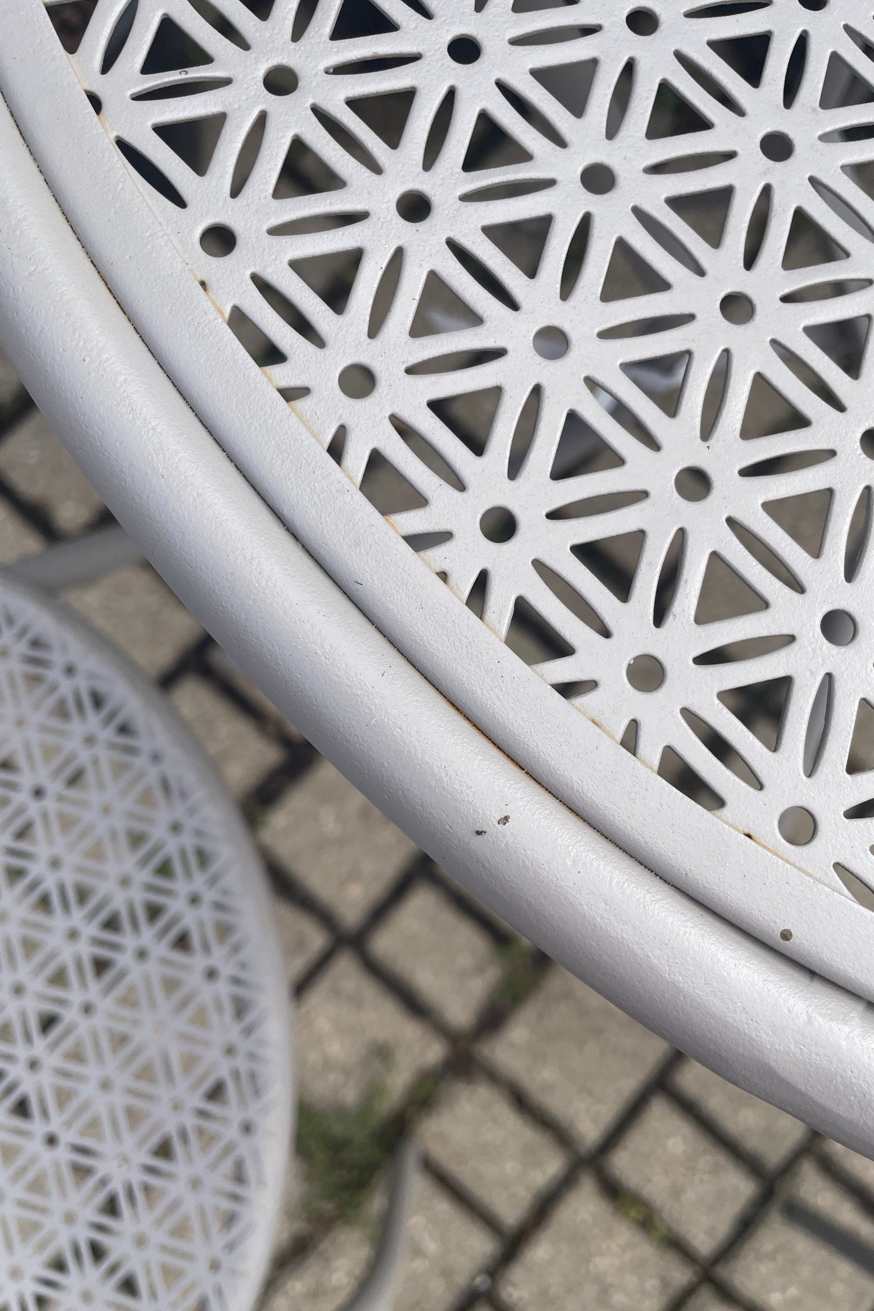 Detail of the Gray Bistro table at Sprout-home