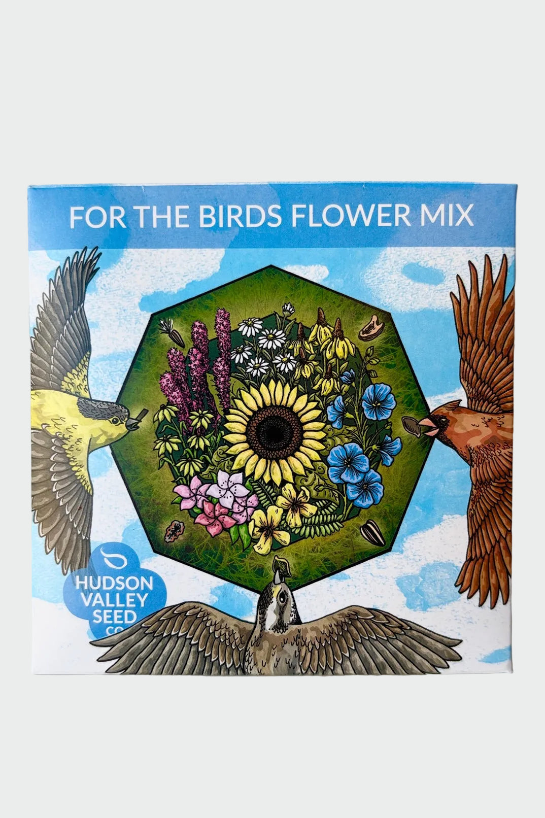 Seed pack For The Birds Flower Mix against a white background