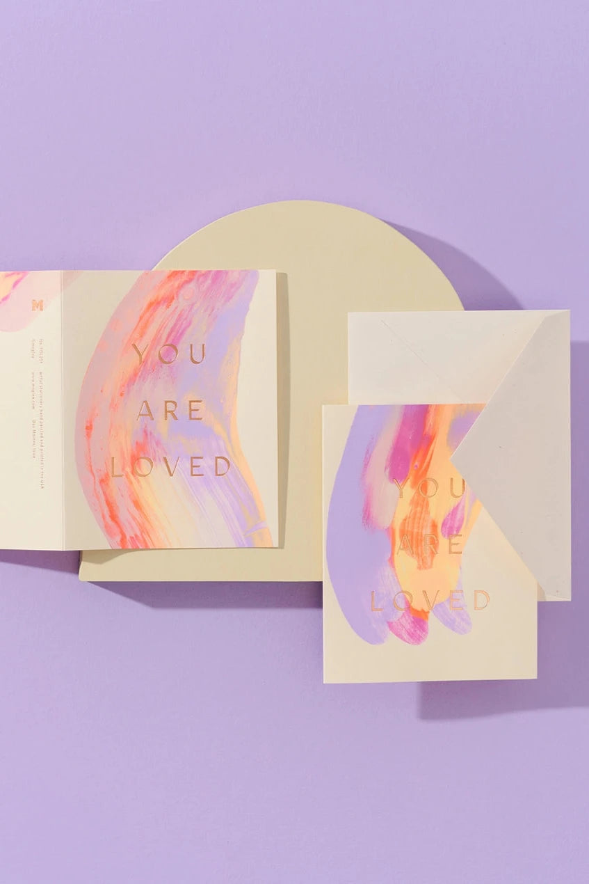Two You are Loved Card by Moglea on a purple background. 