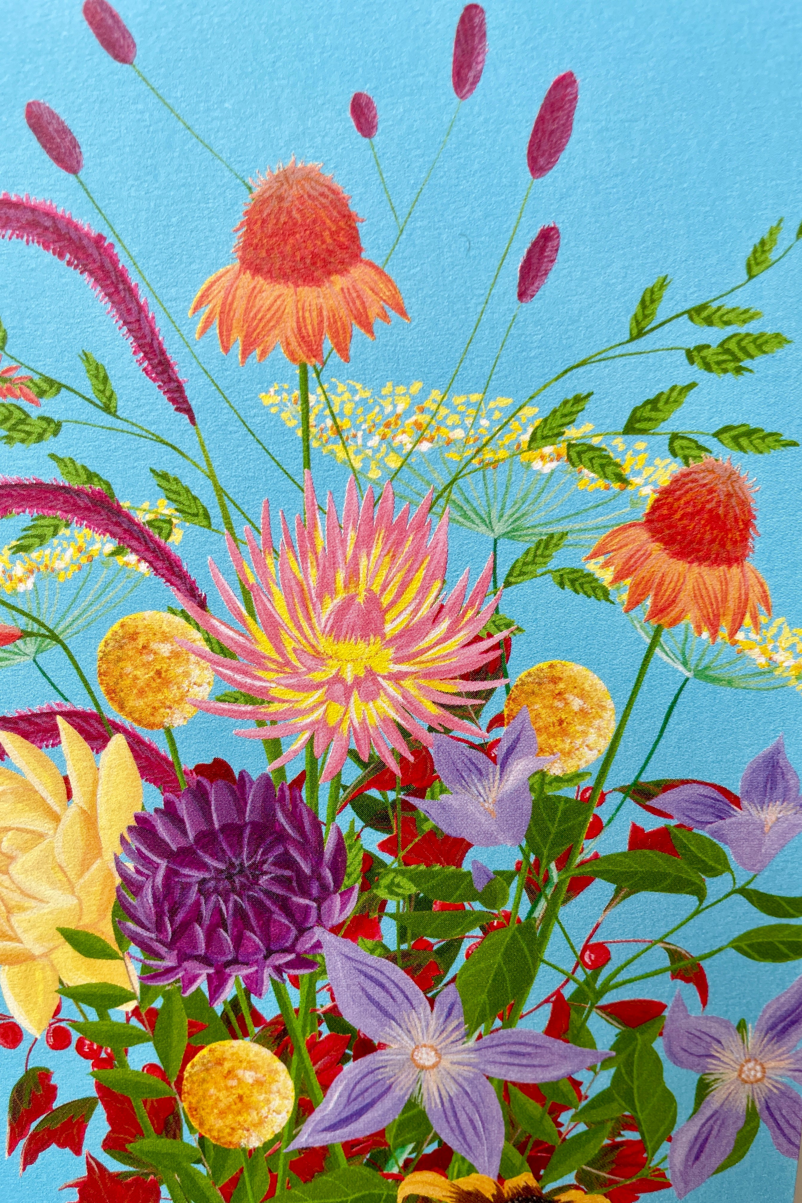 Detail of the flowers on the Rebel Rebel greeting card by Stengun at Sprout-home. 