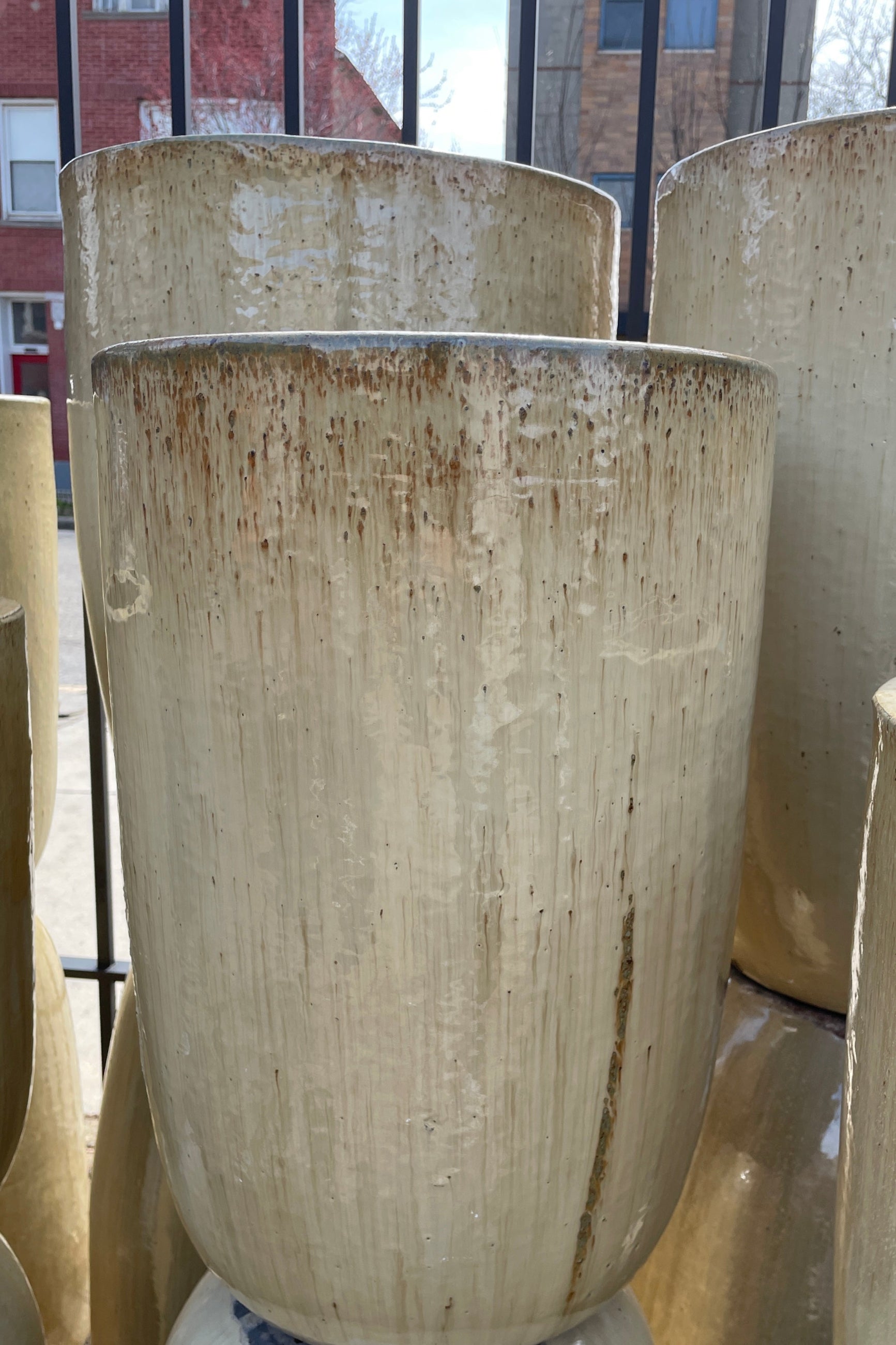 Stacked Sand crucibles in the Sprout-home yard. 