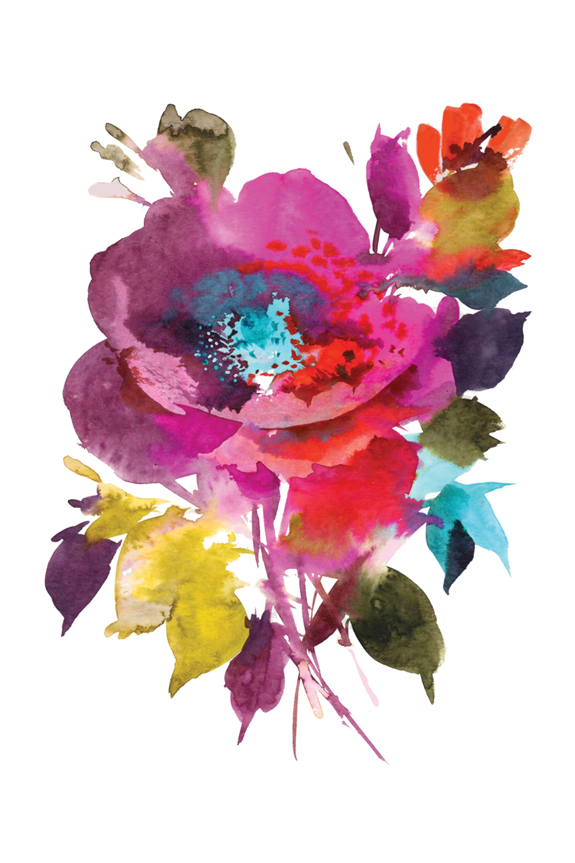 The Tattly Festive Floral Tattoo detail with its vivid water color like detail. 